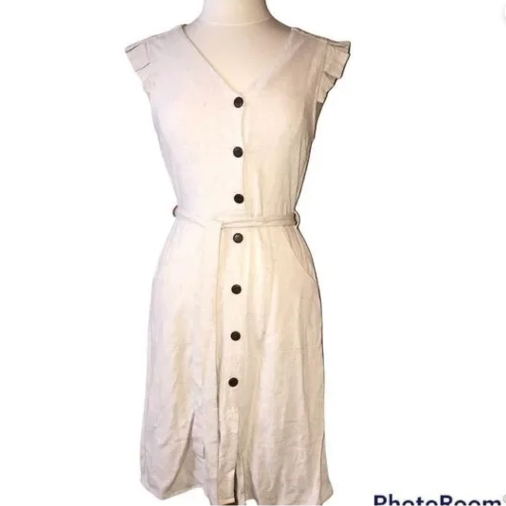Monteau Front Flutter Sleeve Midi Dress